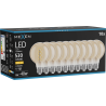 Mexen Vintis 10x LED spiralės gijų lemputė E27, G80, 6W, Šilta - 2700K, 530 lm, gintarinė - L165-E27-0627-50x10