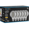 Mexen Vintis 6x LED filamentinė spiralė lemputė E27, G80, 8W, Šilta - 2700K, 510 lm, dūmų spalva - L165-E27-0827-70x06