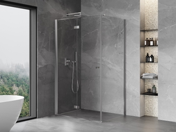 Mexen Mist-F lankstomos dušo kabinos sienelės kairės 70 x 95 cm, skaidrios, chromas - 8A6T-070-095-01-00-L