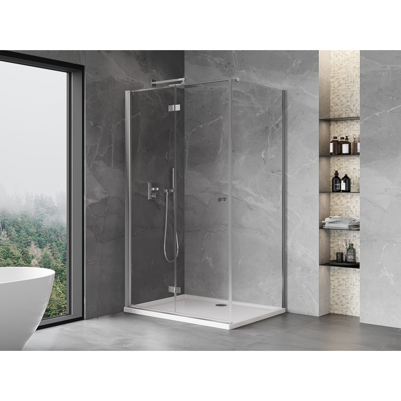 Mexen Mist-F lankstomos dušo kabinos sienelės kairės 70 x 95 cm, skaidrios, chromas - 8A6T-070-095-01-00-L