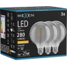 Mexen Vintis 3x LED gijų lemputė E27, G95, 4W, Šilta - 2200K, 280 lm, dūminė - L157-E27-0422-70x03