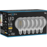 Mexen Vintis 6x LED gijų lemputė E27, G95, 6W, šilta - 2700K, 510 lm, dūminė - L157-E27-0627-70x06