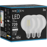 Mexen Vintis 3x LED filamento lemputė E27, G95, 6W, Neutrali - 4000K, 720 lm, skaidri - L157-E27-0640-00x03
