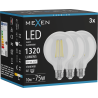 Mexen Vintis 3x LED filamento lempa E27, G95, 10W, Neutrali - 4000K, 1320 lm, skaidri - L157-E27-1040-00x03
