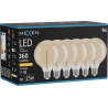 Mexen Vintis 6x LED gijų spiralinė lemputė E27, G95, 4W, Šilta - 2200K, 360 lm, gintarinė - L167-E27-0422-50x06