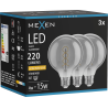 Mexen Vintis 3x LED gijų spiralė lemputė E27, G95, 4W, Šilta - 2200K, 220 lm, dūmų spalva - L167-E27-0422-70x03