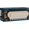 Mexen Vintis 10x LED lemputė su gijų spiralė E27, G95, 6W, Šilta - 2200K, 530 lm, gintaro spalvos - L167-E27-0622-50x10