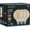 Mexen Vintis 3x kaitrinė lemputė su LED E27, G95, 6W, Šilta - 2700K, 530 lm, gintarinė - L167-E27-0627-50x03