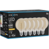 Mexen Vintis 6x LED spiralės lemputė E27, G95, 8W, Šilta - 2200K, 600 lm, gintarinė - L167-E27-0822-50x06