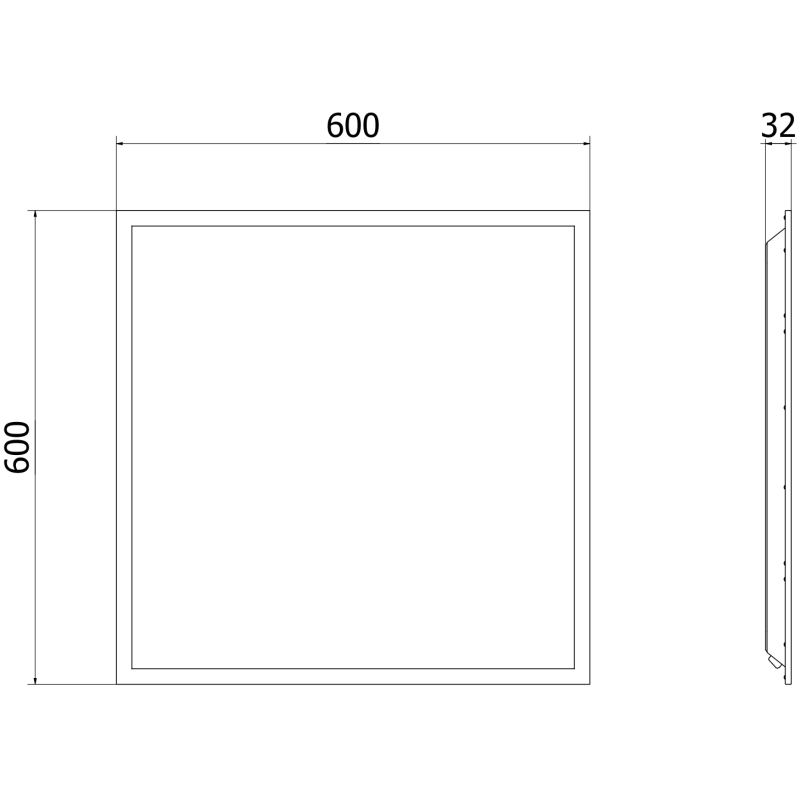 Mexen Brill LED lubų įleidžiamas šviestuvas 60 x 60 cm, 40W, Neutralus - 4000K, 4000 lm, baltas - L200-060-060-4040-20