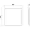 Mexen Brill-S LED lubinė panelė, montuojama į gipskartonį, 60 x 60 cm, 36W, Neutrali - 4000K, 3960 lm, juoda
