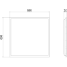 Mexen Brill-S LED lubų panelė, montuojama po tinku, 60 x 60 cm, 36W, šaltinis - 6500K, 4320 lm, balta - L202-060-060-3665-20