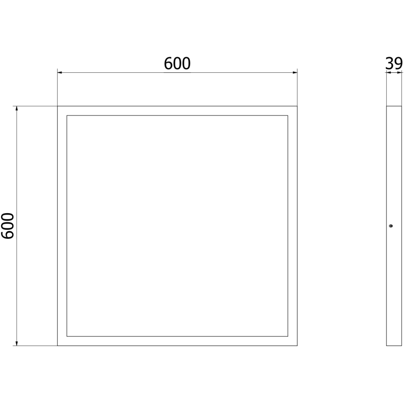Mexen Brill-S LED lubų panelė, montuojama ant paviršiaus, 60 x 60 cm, 48W, Neutralus - 4000K, 5808 lm, juoda