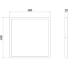 Mexen Brill-S LED lubų šviestuvas 60 x 60 cm, 48W, Neutrali - 4000K, 4800 lm, juoda - L206-060-060-4840-70