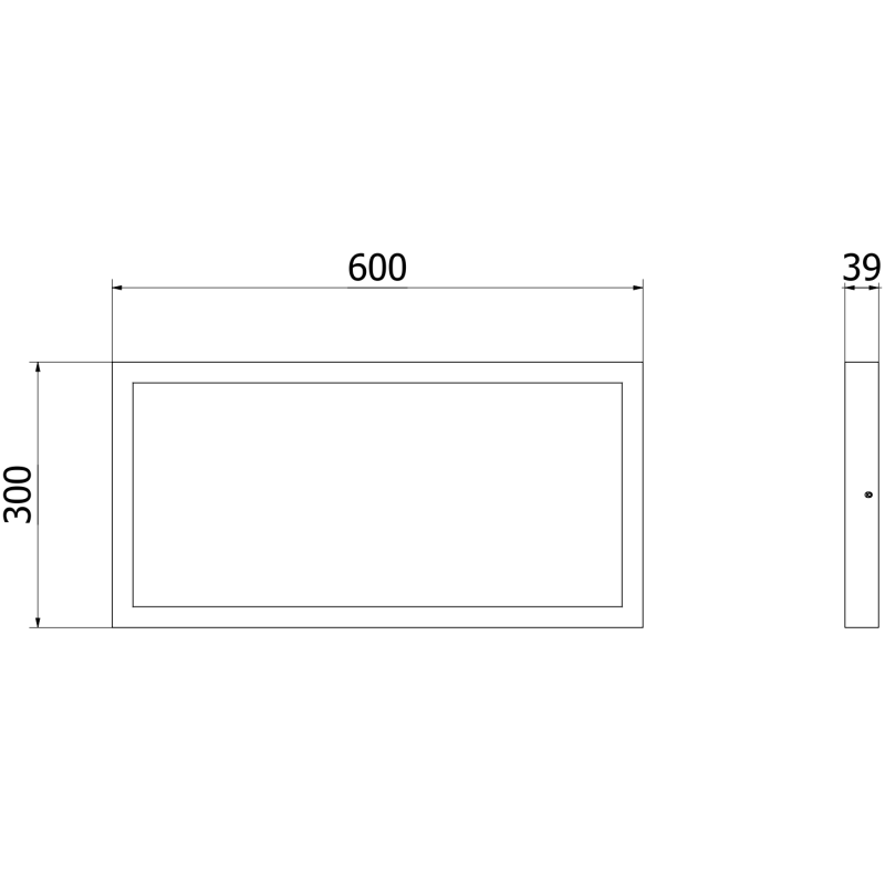 Mexen Brill-S LED lubų šviestuvas, montuojamas ant paviršiaus, 60 x 30 cm, 24W, neutrali - 4000K, 3456 lm, balta