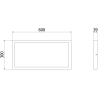 Mexen Brill-S LED lubų šviestuvas paviršinis 60 x 30 cm, 24W, Neutralus - 4000K, 2640 lm, juodas - L207-060-030-2440-70