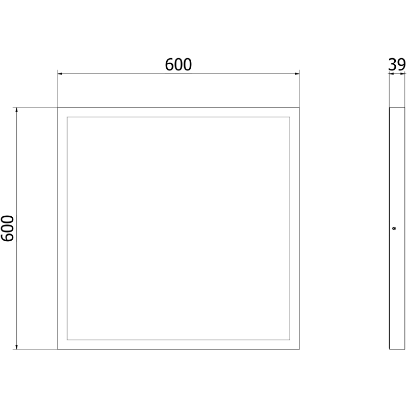 Mexen Brill-S LED lubos šviesos plokštė 60 x 60 cm, 36W, Neutrali - 4000K, 5184 lm, juoda - L207-060-060-3640-70