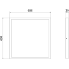 Mexen Brill-S LED lubų plokštė paviršinis montavimas 60 x 60 cm, 36W, Neutrali - 4000K, 3960 lm, juoda