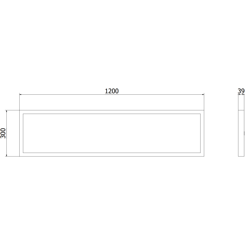 Mexen Brill-S LED lubų panelė paviršinė 120 x 30 cm, 36W, Neutrali - 4000K, 5184 lm, juoda - L207-120-030-3640-70
