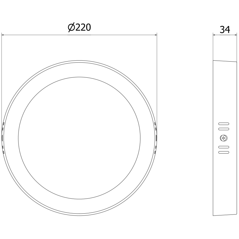 Mexen LDSR LED paviršinės lubų šviestuvas, 22 cm skersmens, 18W, Neutralus - 4000K, 1980 lm, baltas - L212-022-1840-20