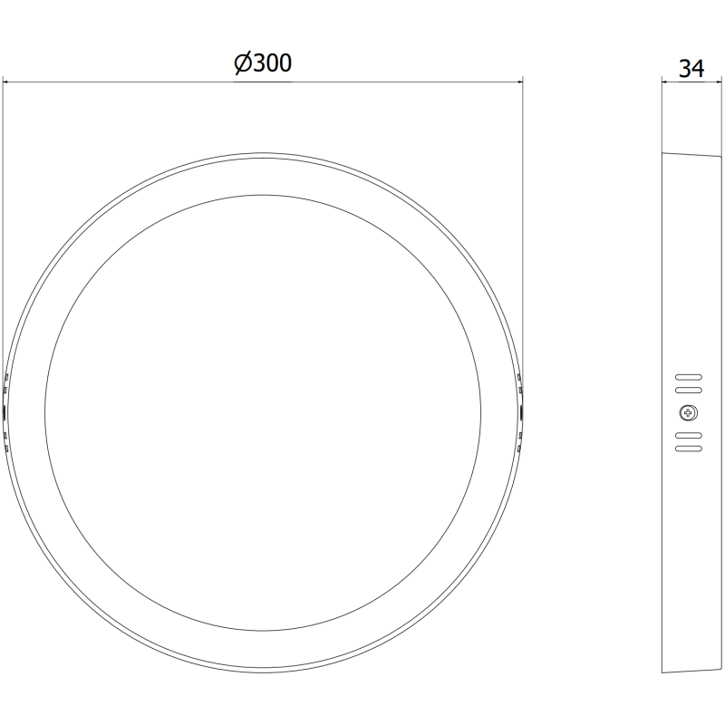 Mexen LDSR LED lubos lubos šviestuvas, montuojamas paviršiuje, skersmuo 30 cm, 24W, Neutrali - 4000K, 1920 lm, juodas