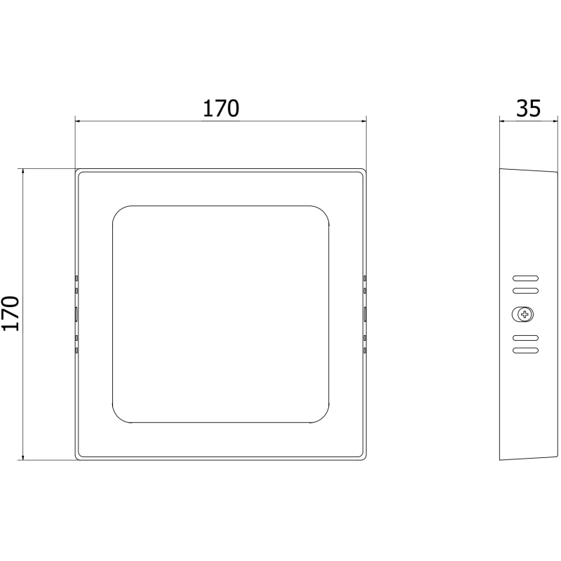 Mexen LDSS paviršinis LED lubų šviestuvas 17 x 17 cm, 12W, neutralus - 4000K, 1320 lm, baltas - L213-017-1240-20
