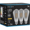 Mexen Vintis 3x LED lemputė filamentinė E27, ST64, 4W, Šilta - 2200K, 300 lm, dūminė - L152-E27-0422-70x03