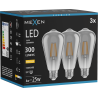 Mexen Vintis 3x LED gijų lemputė E27, ST64, 4W, Šilta - 2700K, 300 lm, pilka - L152-E27-0427-70x03