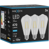 Mexen Vintis 3x LED siūlo lemputė E27, ST64, 4W, Šalta - 6500K, 470 lm, skaidri - L152-E27-0465-00x03