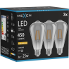 Mexen Vintis 3x LED filamento lemputė E27, ST64, 6W, Šilta - 2200K, 450 lm, dūmų spalva - L152-E27-0622-70x03