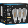 Mexen Vintis 3x LED siūlinė lemputė E27, ST64, 8W, Šilta - 2200K, 600 lm, dūminė - L152-E27-0822-70x03