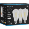 Mexen Vintis 3x LED lemputė su gijų siūle E27, ST64, 8W, Neutrali - 4000K, 1055 lm, skaidri - L152-E27-0840-00x03
