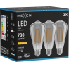 Mexen Vintis 3x LED gija lemputė E27, ST64, 10W, Šilta - 2200K, 780 lm, dūminė - L152-E27-1022-70x03