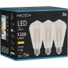 Mexen Vintis 3x LED filamentinė lemputė E27, ST64, 10W, Šilta - 2700K, 1320 lm, skaidri - L152-E27-1027-00x03