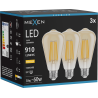 Mexen Vintis 3x LED gijų lemputė E27, ST64, 10W, Šilta - 2700K, 910 lm, gintarinė - L152-E27-1027-50x03