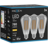 Mexen Vintis 3x LED gijų lemputė E27, ST64, 10W, Šilta - 2700K, 780 lm, dūminė - L152-E27-1027-70x03