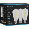 Mexen Vintis 3x LED gijų lemputė E27, ST64, 10W, Šalta - 6500K, 1320 lm, skaidri - L152-E27-1040-00x03 - L152-E27-1065-00x03