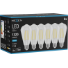 Mexen Vintis 6x LED gijų lemputė E27, ST64, 10W, Šalta - 6500K, 1320 lm, skaidri - L152-E27-1040-00x06 - L152-E27-1065-00x06