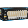 Mexen Vintis 10x kaitinamoji lemputė su LED siūlo spirale, E27, ST64, 4W, Šilta - 2200K, 360 lm, gintarinė