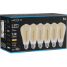 Mexen Vintis 6x LED spiralinė siūlo lemputė E27, ST64, 6W, Šilta - 2700K, 530 lm, gintarinė - L162-E27-0627-50x06