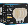 Mexen Vintis 3x Kaitinamoji LED lemputė E27, G125, 4W, Šilta - 2200K, 400 lm, gintarinė - L158-E27-0422-50x03