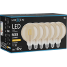 Mexen Vintis 6x LED filamentinė lemputė E27, G125, 6W, Šilta - 2200K, 600 lm, gintarinė - L158-E27-0622-50x06
