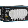 Mexen Vintis 6x LED E27 kaitinimo siūlelio lemputė, G125, 6W, Šilta - 2700K, 720 lm, skaidri - L158-E27-0627-00x06