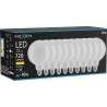 Mexen Vintis 10x LED E27, G125, 6W, Šilta - 2700K, 720 lm, skaidri - L158-E27-0627-00x10