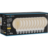 Mexen Vintis 10 kartų LED siūlelio lemputė E27, G125, 6W, Šilta - 2700K, 600 lm, gintaro - L158-E27-0627-50x10