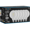 Mexen Vintis 6x LED kaitrinė lemputė E27, G125, 6W, Neutralus - 4000K, 720 lm, skaidrus - L158-E27-0640-00x06