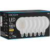 Mexen Vintis 6x LED gijų lemputė E27, G125, 8W, Šilta - 2700K, 1055 lm, skaidri - L158-E27-0827-00x06