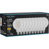 Mexen Vintis 10x Kietrioji LED lemputė E27, G125, 8W, šilta - 2700K, 1055 lm, skaidri - L158-E27-0827-00x10