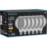 Mexen Vintis 6x LED filamentinė lemputė E27, G125, 8W, šilta - 2700K, 680 lm, dūmo - L158-E27-0827-70x06