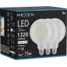 Mexen Vintis 3x LED siūlelio lemputė E27, G125, 10W, Neutrali - 4000K, 1320 lm, skaidri - L158-E27-1040-00x03